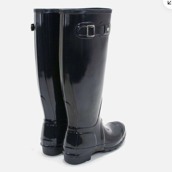 Hunter Women's Original Tall Gloss Boot- BLACK size 8- ***AUTHENTIC*** - Picture 3 of 6